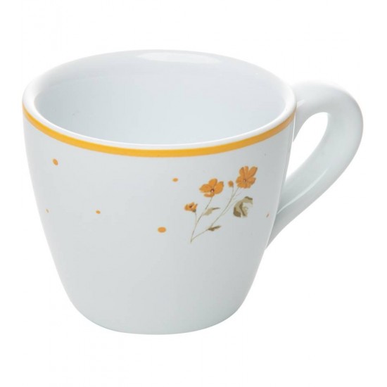 Xicara 90ml para café Com Pires Doce Encanto Amarelo Cerâmica 